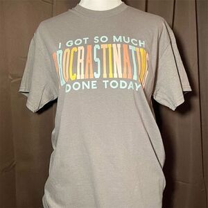 metallic gray women’s "Procrastinating Done Today" Graphic Tee Gray M